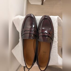 Italian Leather Loafers In Burgundy